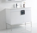 40" Tennant Brand Kuro Minimalistic White Bathroom Vanity - CL-101WH-40ZI - Chans Furniture