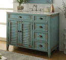 42" Abbeville Distressed Blue Bathroom Sink Vanity CF-78888BU - Chans Furniture