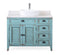 42" Abbeville Vessel Sink Vanity, Distressed Blue - Benton Collection Model CF-78881BU - Chans Furniture