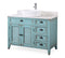 42" Abbeville Vessel Sink Vanity, Distressed Blue - Benton Collection Model CF-78881BU - Chans Furniture