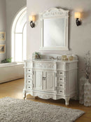 42" Benton Collection Classic style antique white Morton Bathroom Sink Vanity CF-2815W-AW-42 - Chans Furniture
