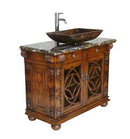 42" Benton Collection Italian Portoro Marble Top Vigo Bathroom Sink Vanity HF-1217GF - Chans Furniture