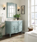 42” Benton Collection Light Blue Knoxville Victorian Style Bathroom Sink Vanity GD-1509BU-42 - Chans Furniture