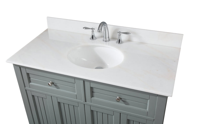 42" Benton Collection Thomasville Cottage Style Gray Bathroom Cabinet Sink Vanity GD-47539-CK42 - Chans Furniture