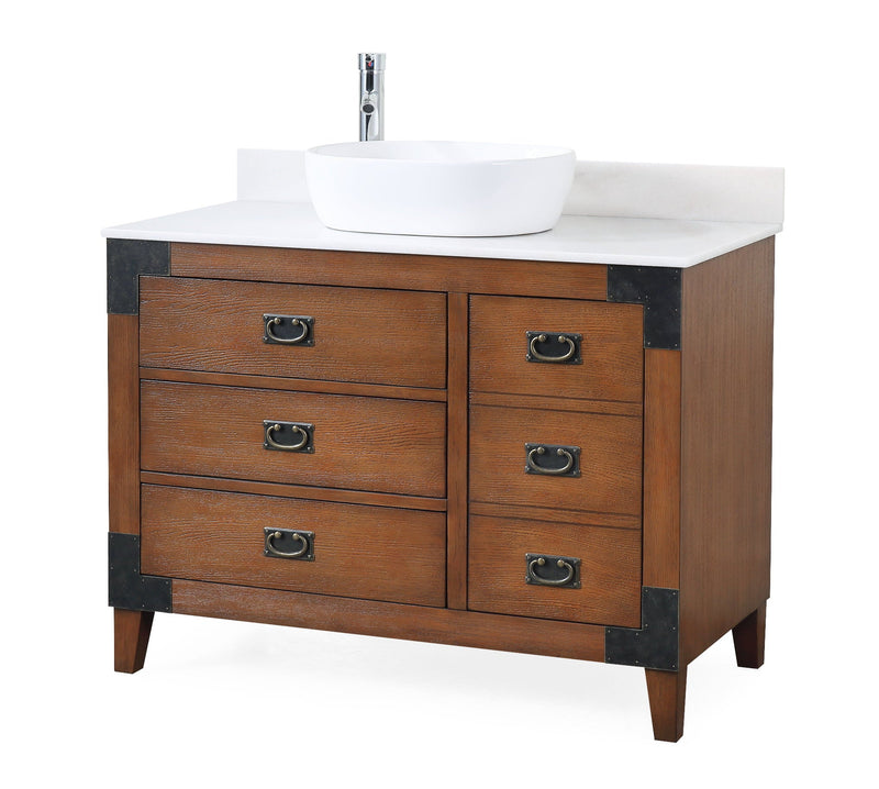 42" Benton Collection Vessel Sink Traditional Style Bathroom Vanity Akira CF-35542 - Chans Furniture