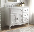 42” Benton Collection White Knoxville Victorian Style Bathroom Sink Vanity GD-1509W-42 - Chans Furniture