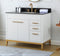 42" Tennant Brand Modern Style White Beatrice Single Sink Bathroom Vanity - TB-9777-WT42BK - Chans Furniture