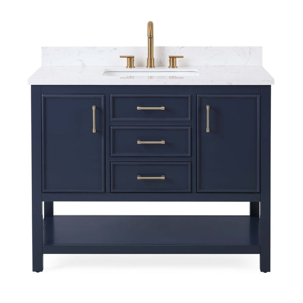 42" Tennant Brand Navy Blue Single Sink Bathroom Vanity - Felton SKU # 7220-NB42 - Chans Furniture