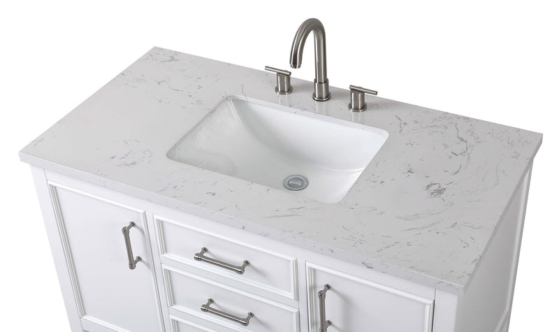 42" Tennant Brand White Single Sink Bathroom Vanity - Felton SKU