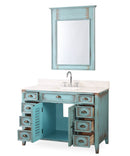 46" Abbeville Distressed Blue Bathroom Sink Vanity Model CF-28885BU - Chans Furniture