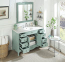 46.5" Benton Collection Distressed Light Blue Cottage Style Fayetteville Bathroom Sink Vanity HF-8535BU - Chans Furniture