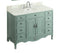 46.5" Benton Collection Distressed Light Blue Cottage Style Fayetteville Bathroom Sink Vanity HF-8535BU - Chans Furniture