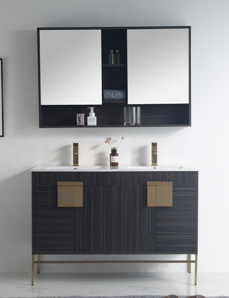 47" Tennant Brand Kuro Minimalistic Dawn Gray Double Bathroom Vanity - CL-102DG-47QD - Chans Furniture