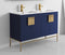 47" Tennant Brand Kuro Minimalistic Navy Blue Double Bathroom Vanity - CL-108NB-47QD - Chans Furniture