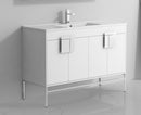 47" Tennant Brand Kuro Minimalistic White Single Sink Bathroom Vanity CL-101WH-50SK - Chans Furniture