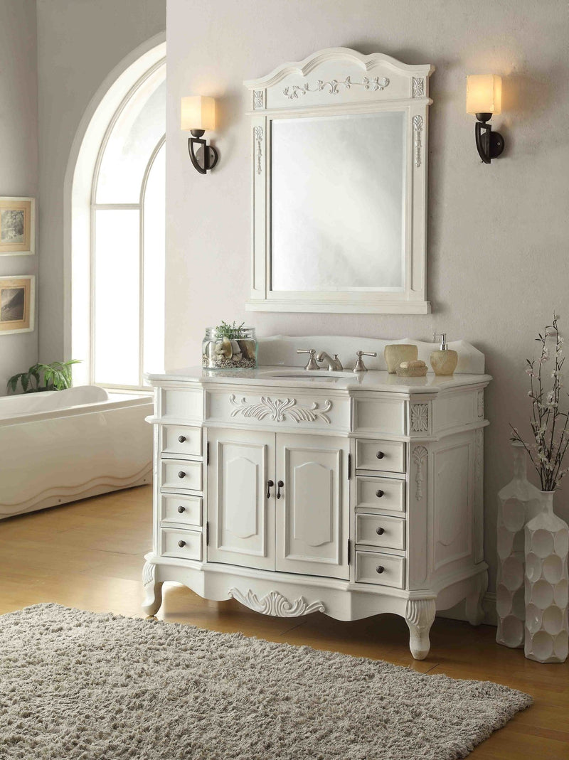 48" Antique white Morton Bathroom Sink Vanity - HF - 2815W - AW - 48