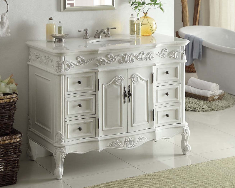 48" Beckham Bathroom Sink Vanity with Mirror - Benton Collection SW - 3882W - AW - 48 - MIR - 3882