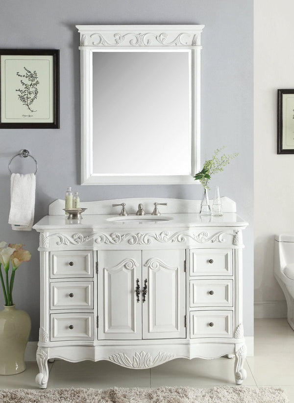 48" Beckham Bathroom Sink Vanity with Mirror - Benton Collection SW - 3882W - AW - 48 - MIR - 3882