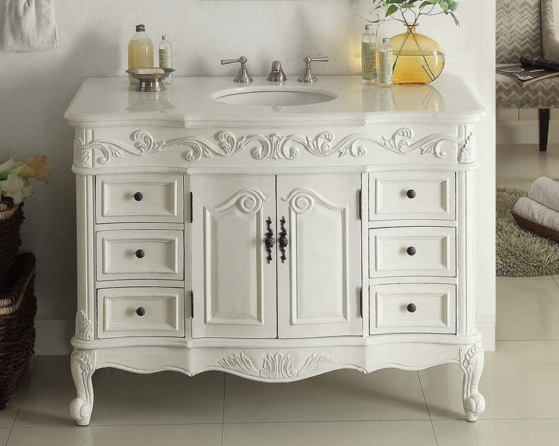 48" Beckham Bathroom Sink Vanity with Mirror - Benton Collection SW - 3882W - AW - 48 - MIR - 3882