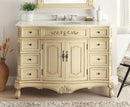 48" Fairmont Antique Style Single Sink Bathroom Vanity | Crystal White Marble