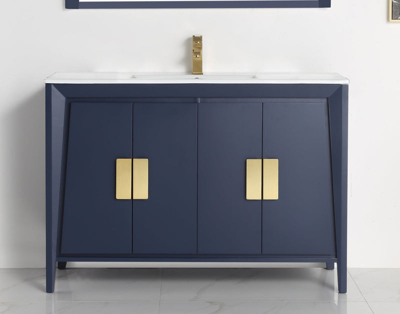 48" Larvotto Navy Blue Color Modern Bathroom Sink Vanity - CL-22NB47-ZI - Chans Furniture