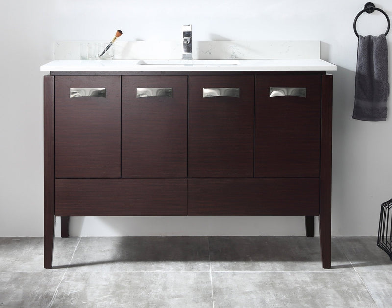 48" Tennant Brand Adagio Wenge Finish Bathroom Sink Vanity - CL-409WE48-QT - Chans Furniture