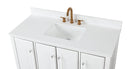 48" Tennant Brand Bertone White Modern Bathroom Sink Vanity Q164WT-48QT - Chans Furniture