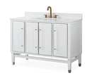 48" Tennant Brand Bertone White Modern Bathroom Sink Vanity Q164WT-48QT - Chans Furniture