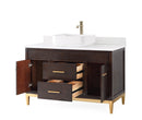 48" Tennant Brand Modern Style Beatrice Vessel Sink Bathroom Vanity - TB-9948DK-48QT - Chans Furniture
