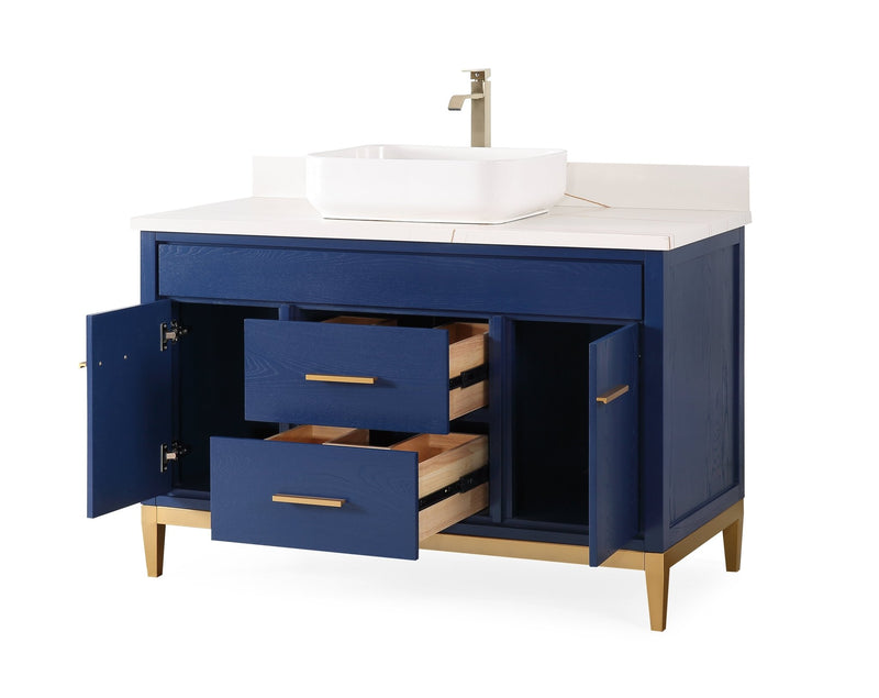 48" Tennant Brand Modern Style Beatrice Vessel Sink Bathroom Vanity - TB-9948VB-48QT-LP - Chans Furniture