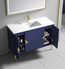 48" Tennant Brand Modern Style Navy Blue Eileen Bathroom Sink Vanity - AC-66NB48 - Chans Furniture