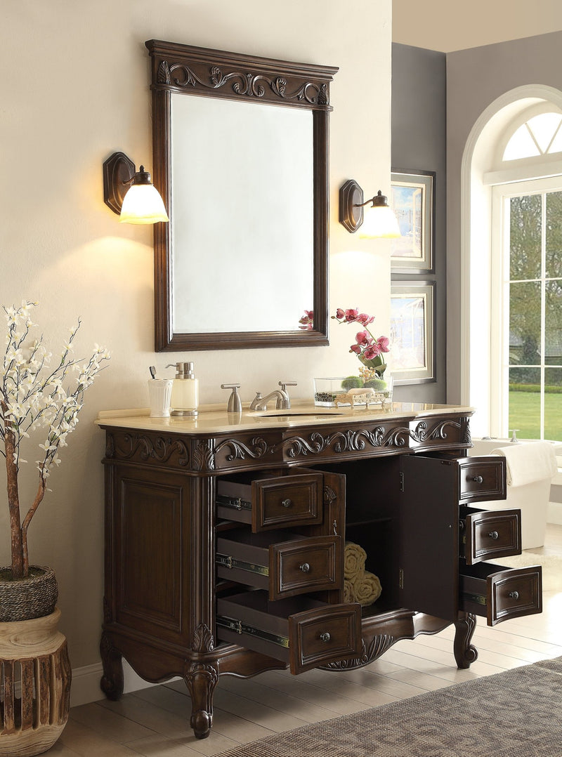48" Traditional Style Single Sink Beckham Bathroom Vanity - SW-3882M-TK-48 - Chans Furniture