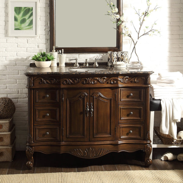 48" Traditional Style Single Sink Beckham Bathroom Vanity - SW-3882SB-TK-48 - Chans Furniture