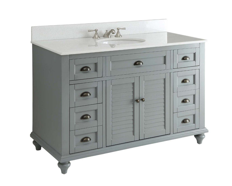 49" Benton Collection Cottage style Glennville Bathroom Sink Vanity GD28329CK (Grey) - Chans Furniture