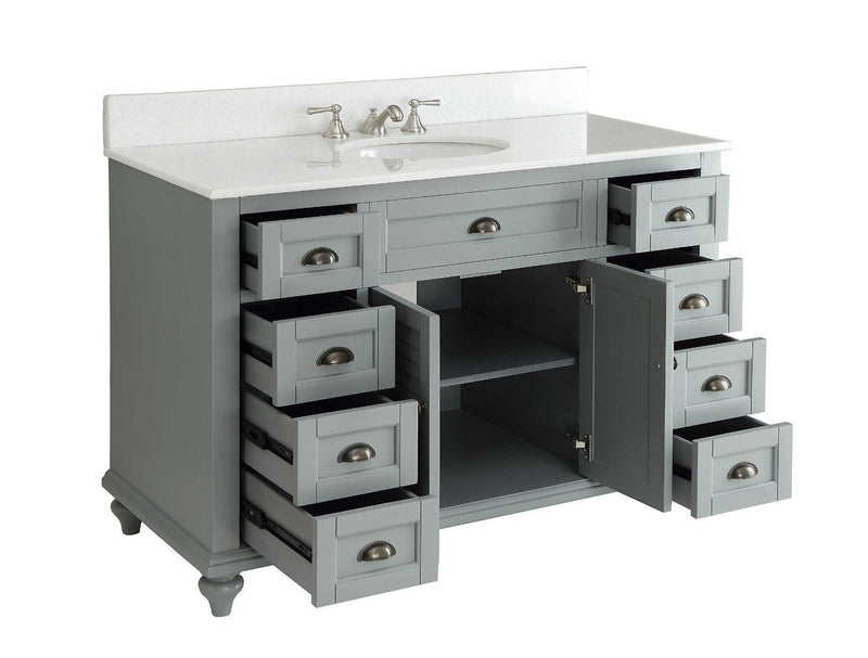 49" Benton Collection Cottage style Glennville Bathroom Sink Vanity GD28329CK (Grey) - Chans Furniture