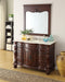 50" Cherry Wood Hopkinton Bathroom Sink Vanity Creama Mafil Marble Top GD-4437M-50 - Chans Furniture