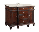 50" Dillinger Single Sink Vanity - Fully Assembled - Cream Marble Top