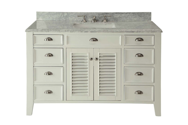 50" Kalani Sink Vanity with Italian Carrara Marble Countertop - 3028-Q50 - Chans Furniture