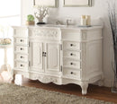 56" Antique white Morton Bathroom Sink Vanity - HF-2815W-AW-56 - Chans Furniture