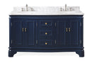 60" Benton Collection Sesto Navy Blue Bathroom Vanity