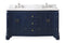 60" Benton Collection Sesto Navy Blue Bathroom Vanity - 2077NB-QT - Chans Furniture
