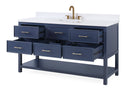 60" Tennant Brand Navy Blue Color Felton Bathroom Sink Vanity