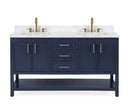 60" Tennant Brand Navy Blue Double Sink Bathroom Vanity - Felton