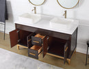 60" Tennant Brand Vessel sink Beatrice Double Sink Bathroom Vanity - TB-9960DK-60QT - Chans Furniture