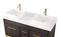 60" Tennant Brand Vessel sink Beatrice Double Sink Bathroom Vanity - TB-9960DK-60QT - Chans Furniture
