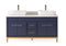 60" Tennant Brand Vessel sink Navy Blue Beatrice Double Sink Vanity - TB-9960NB-60NU - Chans Furniture