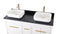 60" Tennant Brand Vessel sink White Beatrice Double Sink Vanity - TB-9960WT-60BK - Chans Furniture