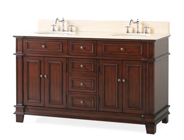60" Timeless Classic Sanford Double Sink Bathroom Vanity model # CF-3048M-60 - Chans Furniture