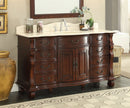 60" Traditional Style Cherry Wood Hopkinton Bathroom Sink Vanity Creama Mafil Marble Top GD-4437M-60 - Chans Furniture