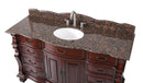 60" Traditional Style Cherry Wood Hopkinton Bathroom Sink Vanity With Baltic Brown Top GD-4437SB-60 - Chans Furniture